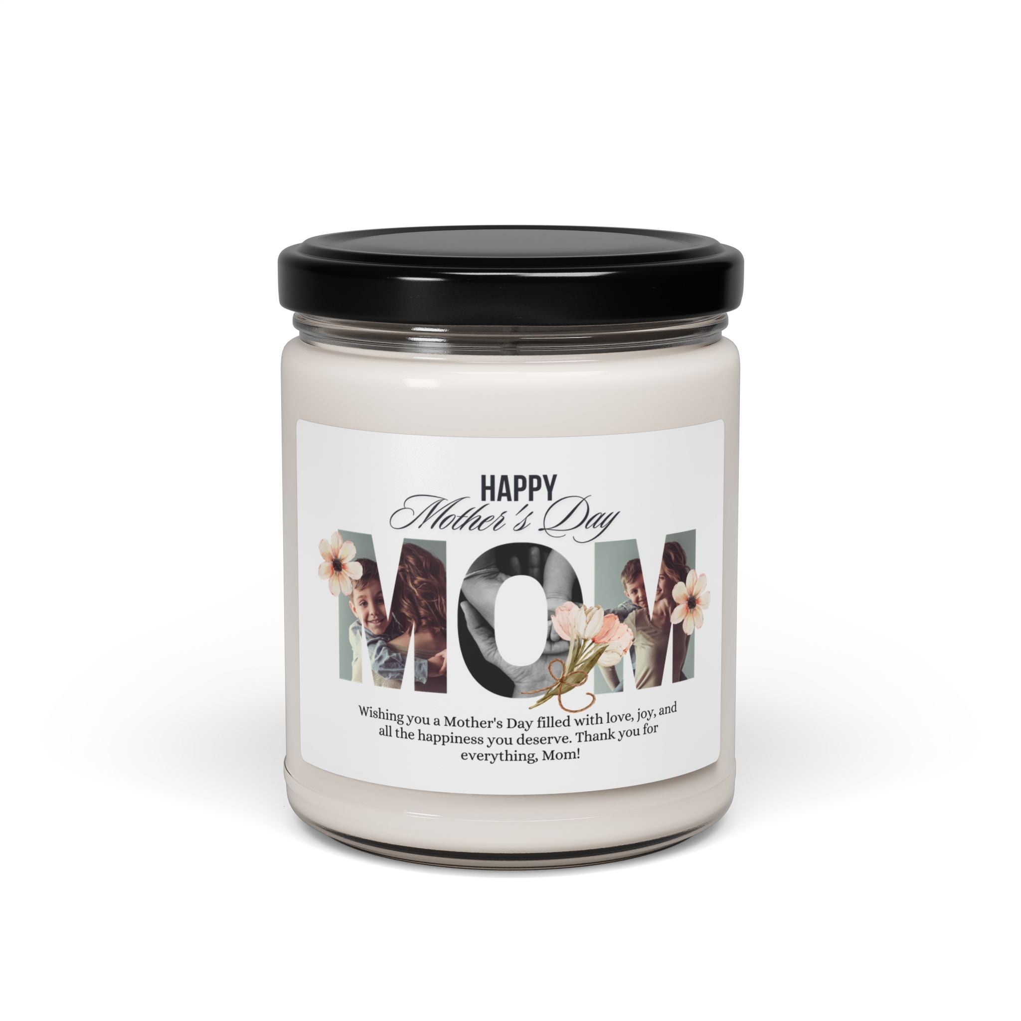 Personalized Mother's Day Scented Soy Candle - 9oz Gift for Mom - Digital Product Store